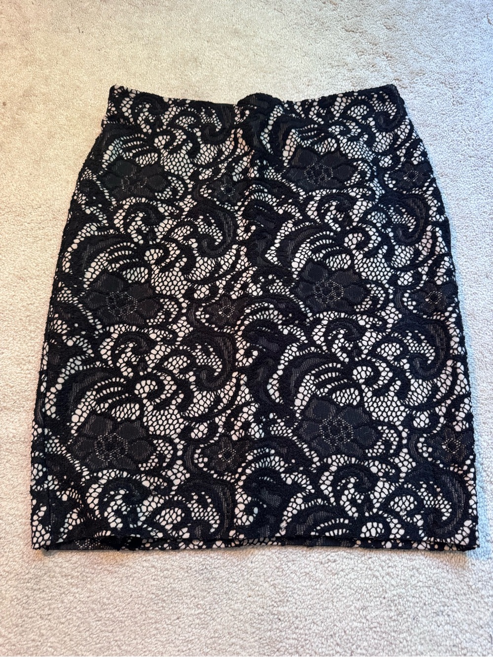 Ann Taylor Black Lace Pencil Skirt